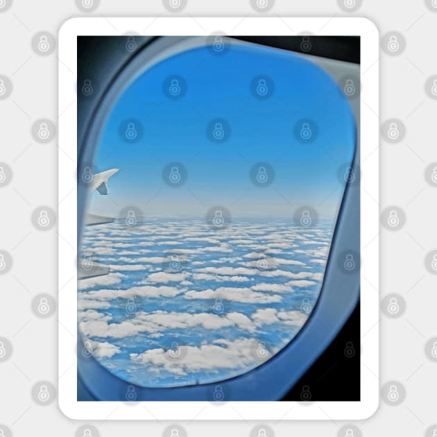 Clouds from above Airplane Window Seat Sticker by Brasilia Catholic